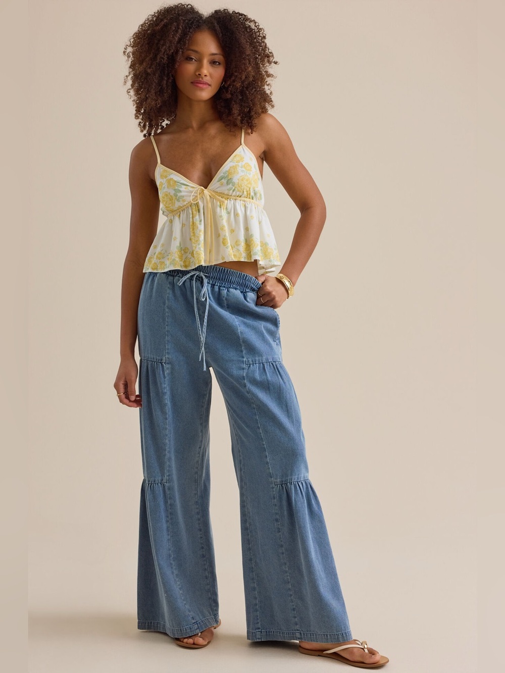 NWT Altar’d State Tillie Wide Leg Pant Light Wash Size XS